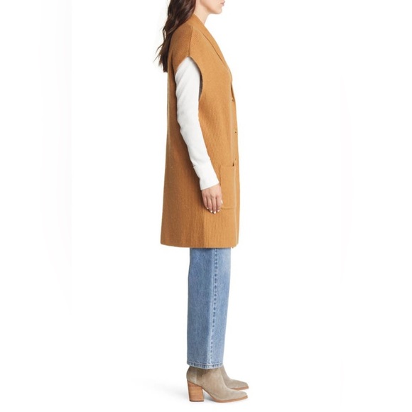 NWT TREASURE & BOND Long Ribbed Sleeveless Cardigan - Picture 3 of 10